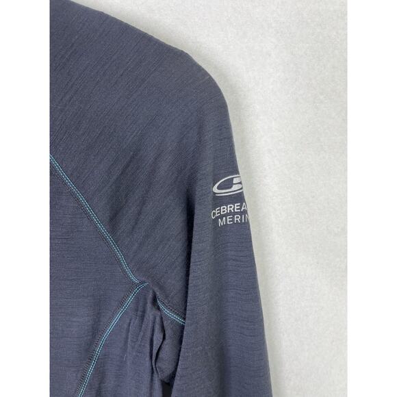 Icebreaker Womens Small 150 Merino Wool Bodyfit L/S Baselayer Shirt Navy Blue - Picture 3 of 7